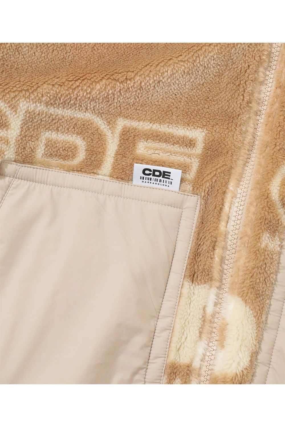 【2025AW】【CDEシリーズ】 DSBJ / ナイロンタフタ ボアジャカード リバーシブル ジップブルゾン (ベージュ)