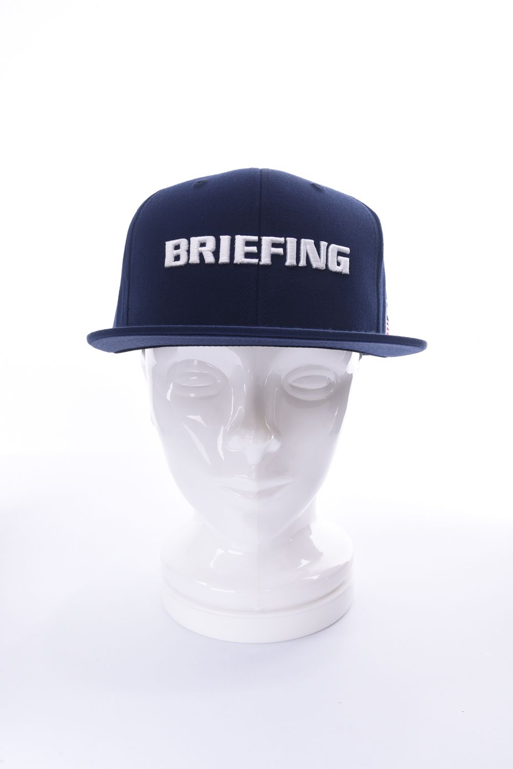 MENS BASIC FLAT VISOR CAP / ブランドロゴ ベーシック フラットキャップ (ネイビー)