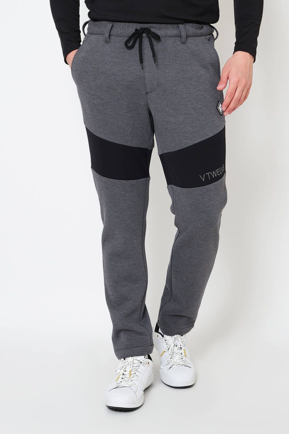 【25AW】 SW HC PANTS / ツートーン 異素材切り替え ロングパンツ (ブラック)