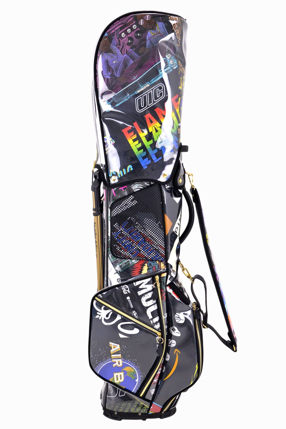 【2026 TOUMEI SERIES】【銀行振込・代金引換不可】【返品・交換不可】 ZZ26-CB01 / Tシャツリメイク パッチワーク スタンドタイプ キャディバッグ (ブラック)