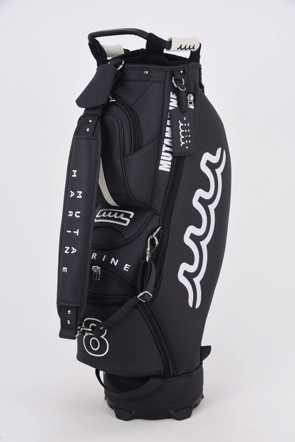 【26SS】【銀行振込・代金引換不可】【返品・交換不可】 CADDY BAG & HEAD COVER / パンチングエシカルレザー カートタイプ キャディバッグ&ヘッドカバーセット (ブラック)