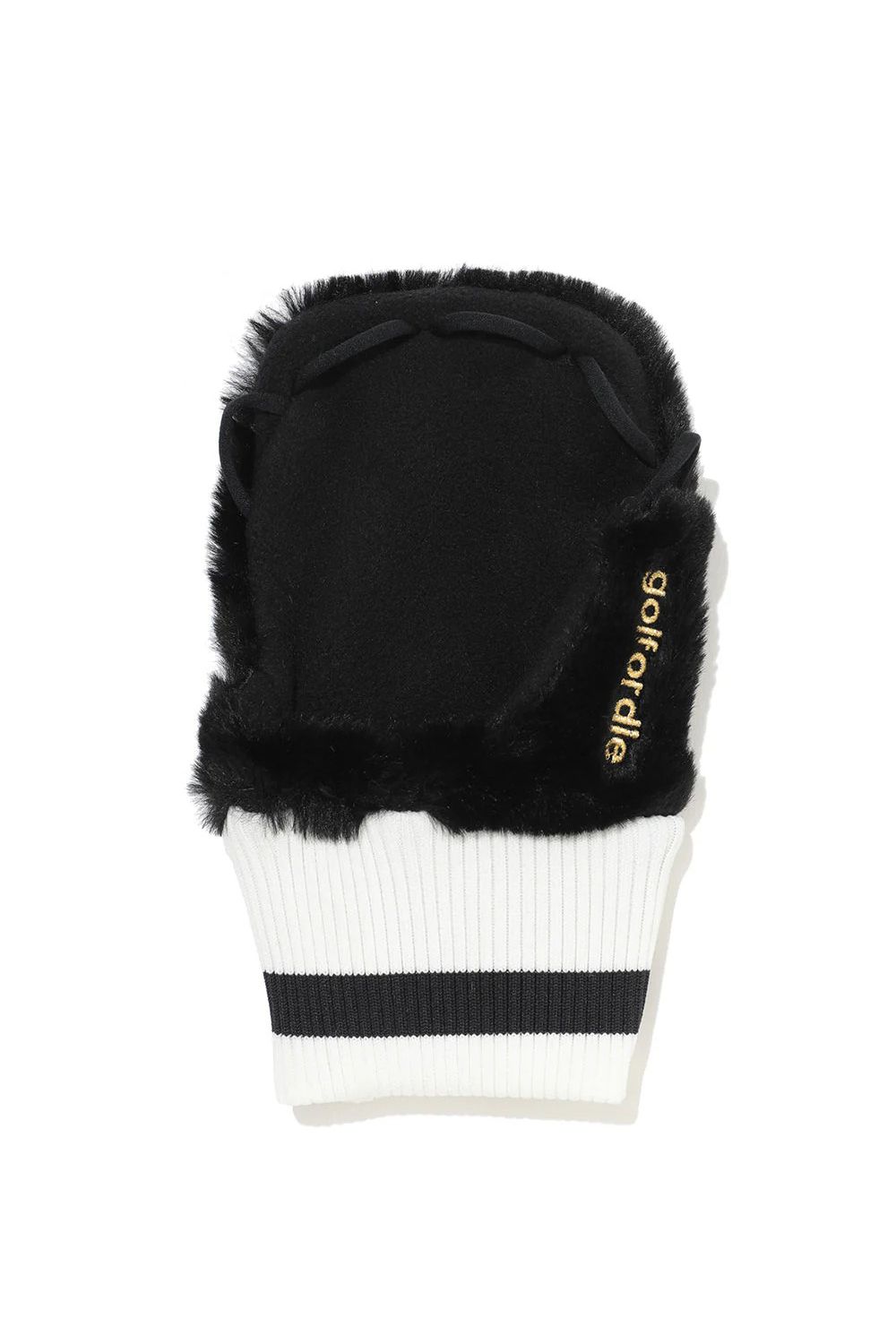 SYNK COZY HAND WARMERS / エコファー チャーム付き 手甲型グローブ (ブラック)