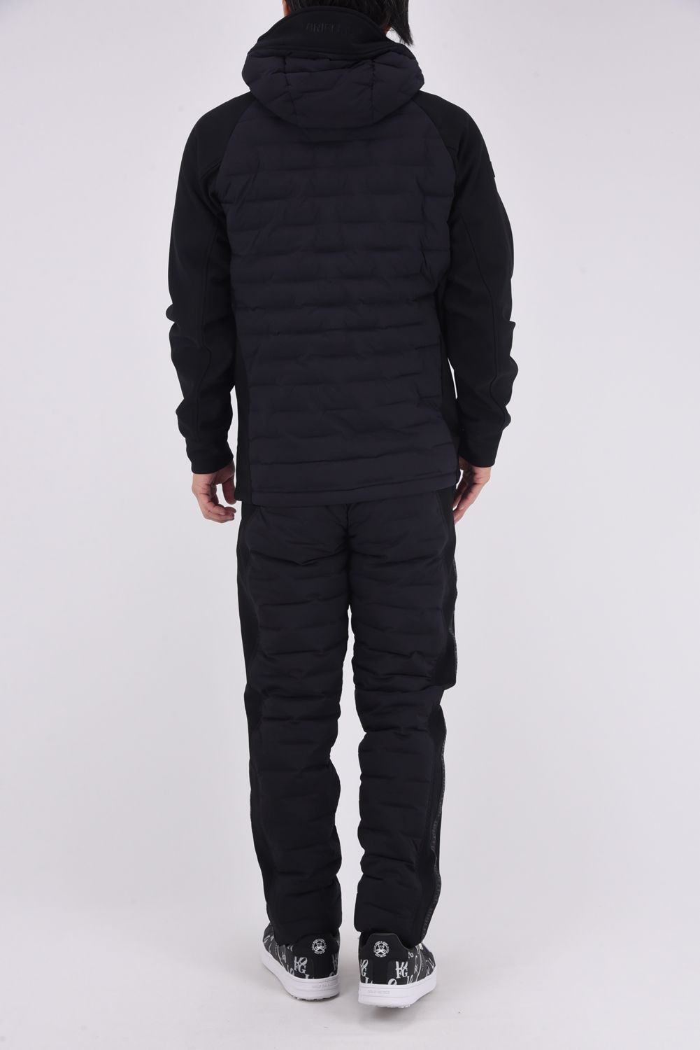 【25AW】 MEN'S HYBRID DOWN PARKA / ストレッチタフタ ダイヤモンドロゴ ハイブリッドダウンジップパーカー (ブラック)