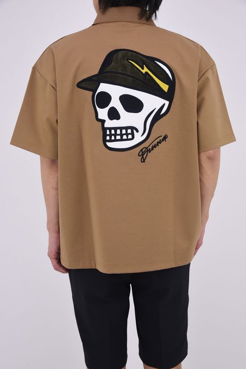 【26SS】 DVG OVER FIT POLO / バックプリント オーバーサイズ ポロシャツ (ウォルナット)