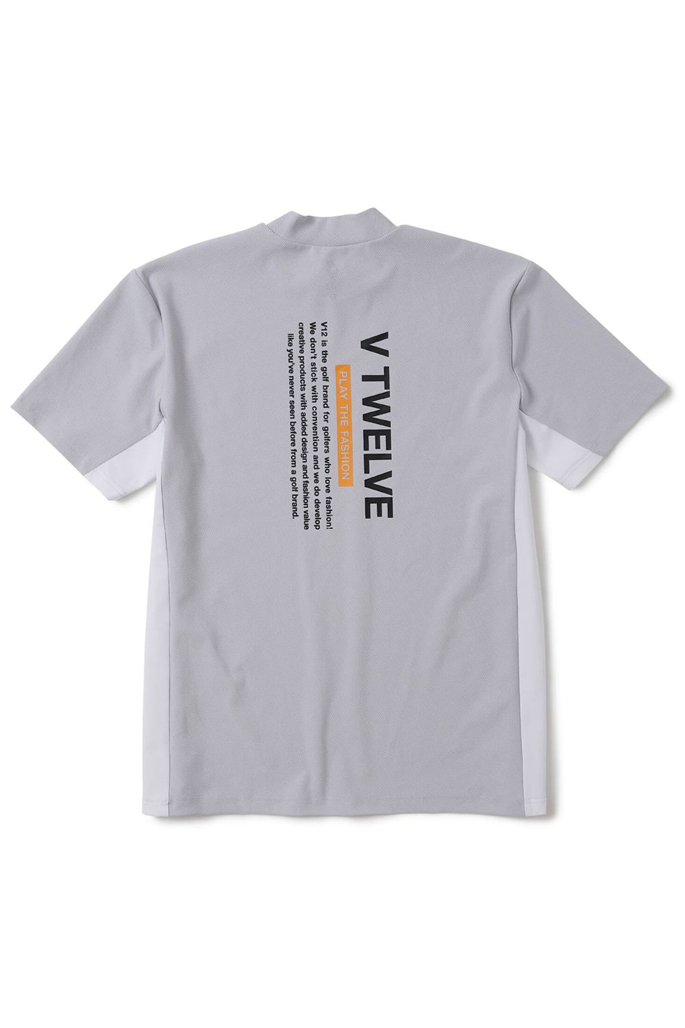 【26SS】 EXP MOCK / メッセージプリント バイカラー モックネックTシャツ (グレー)