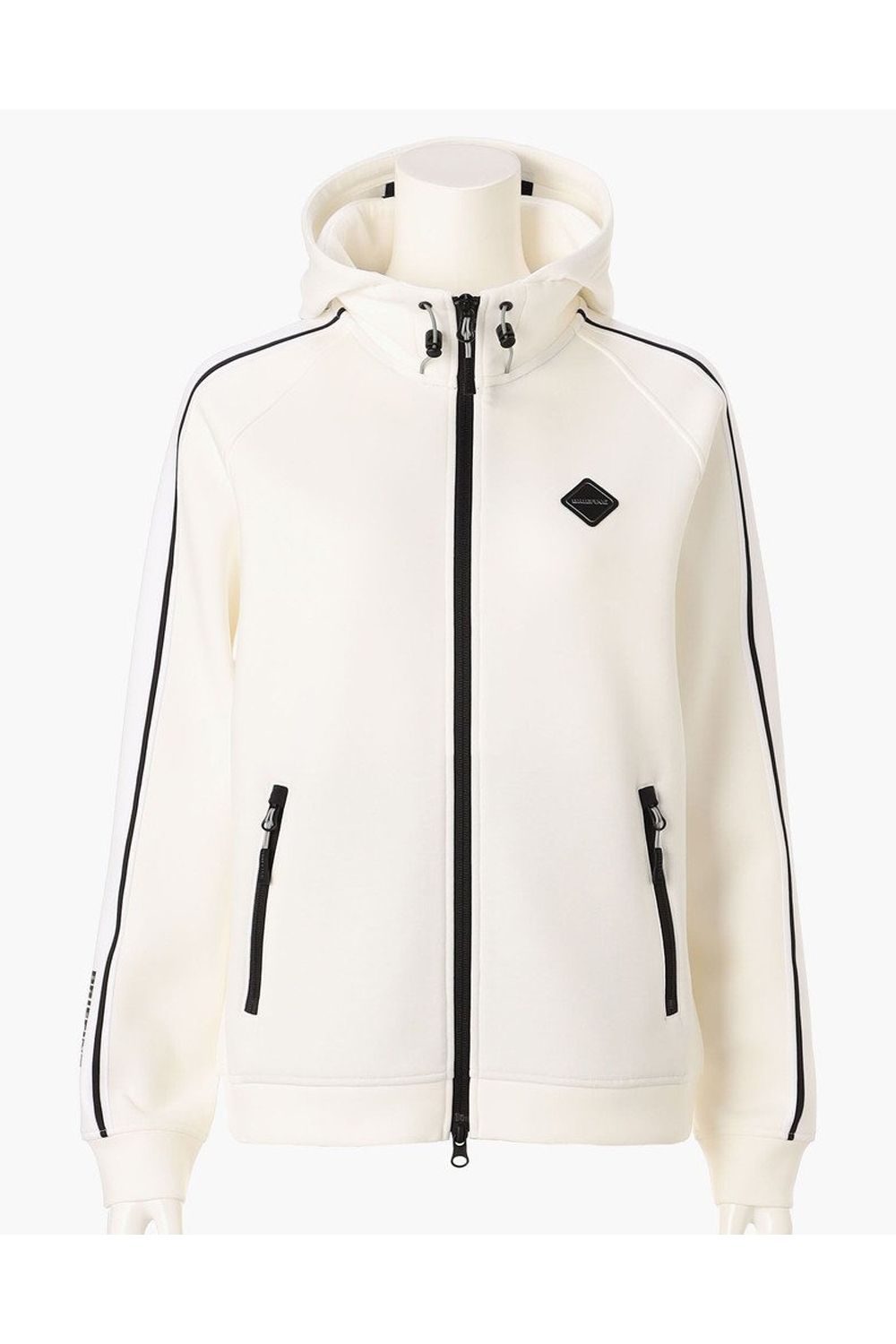 【26AW】【レディース】 WOMEN’S WARM LINE PARKA / ダンボールニット サイドライン ジップアップパーカー (ホワイト)