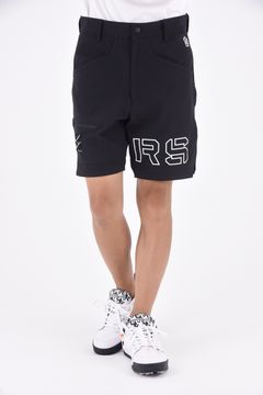 LOGO SHORTS (SOLID) / ソリッドデザイン ロゴプリント ショートパンツ (ブラック)