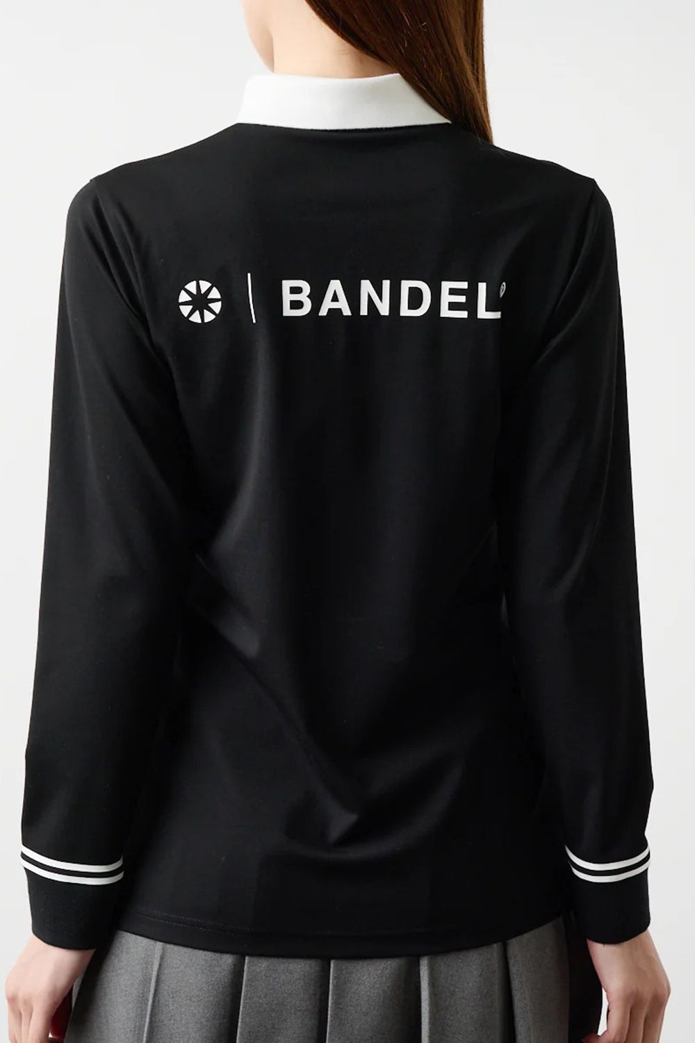 【25AW】【レディース】 BICOLOR POLO / バイカラー長袖ポロ (ブラック)