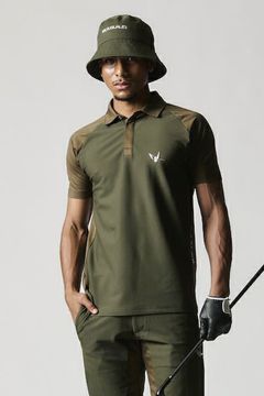 【25SS】 113 GOLF S/S POLO MESH  / ROICA素材 メッシュ ポロシャツ (カーキ)
