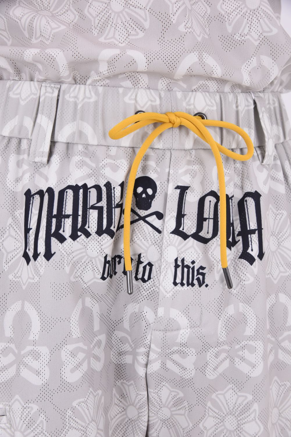 【26AW】 FRACTUR MONOGRAM JACQUARD SHORTS / メッシュジャカード生地 エレメントスカル総柄 ショートパンツ (グレー)