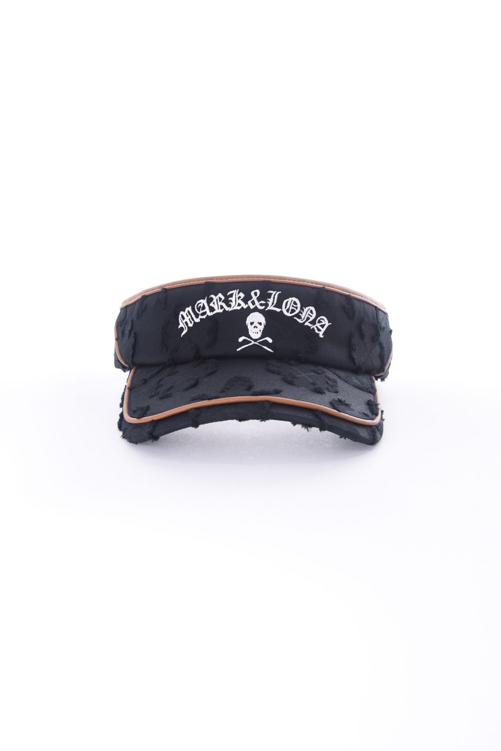 【26SS】 IMPERIAL CUT JACQUARD VISOR / 3Dモノグラム生地 レザーパイピング サンバイザー (ブラック)