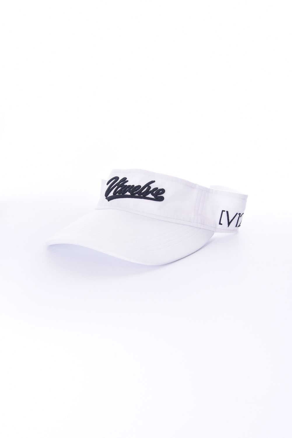 V12 - DG VISOR / 3D刺繍 筆記体ロゴ サンバイザー ホワイト | GOSSIP GOLF