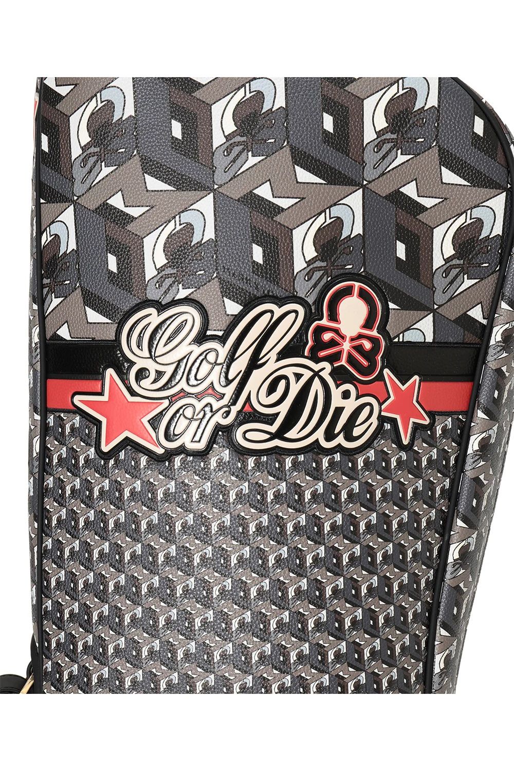 【26AW】 PRISME TOUR CADDIE BAG / 3Dキューブパターン シンセティックレザー カートタイプ キャディバッグ (ブラック)