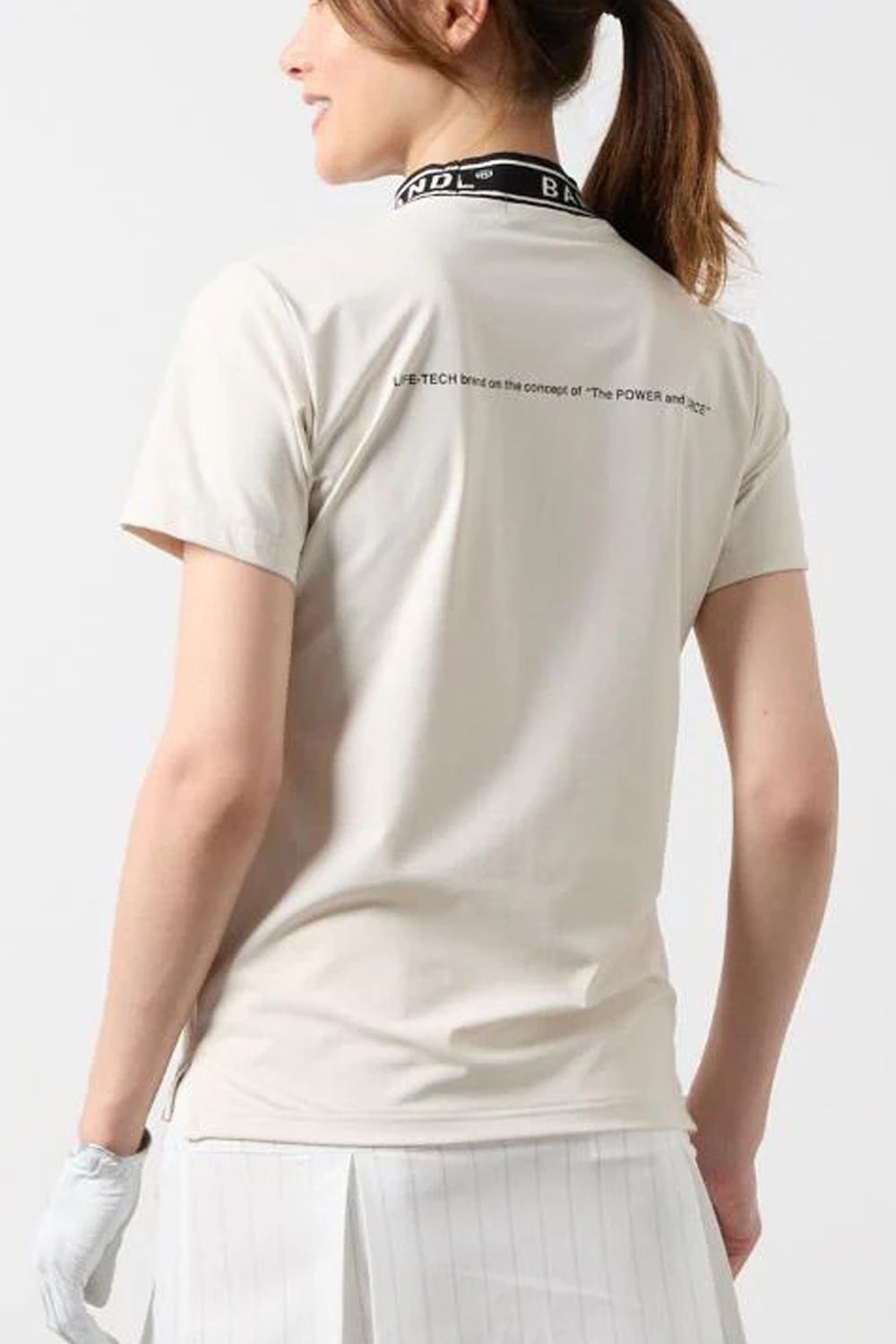 【26SS】 【レディース】 ジャガードモックネックシャツ (オフホワイト)