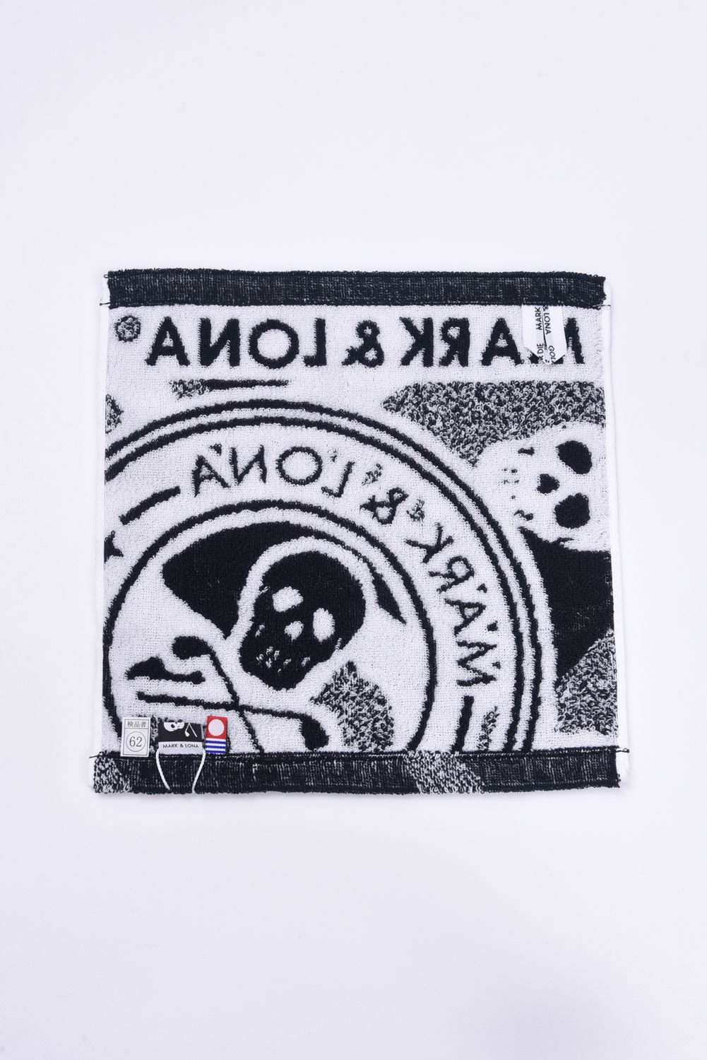 【プレゼント好適品】 HAND TOWEL(SMALL) / スカルカモフラージュ柄 今治 ハンドタオル (ブラック)