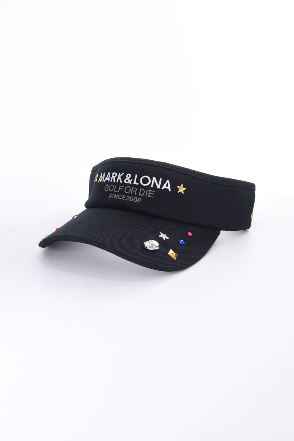 ML STONE CROWN SUN VISOR / ブランドロゴ刺繍 ストーン サンバイザー (ブラック)