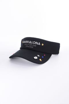 ML STONE CROWN SUN VISOR / ブランドロゴ刺繍 ストーン サンバイザー (ブラック)