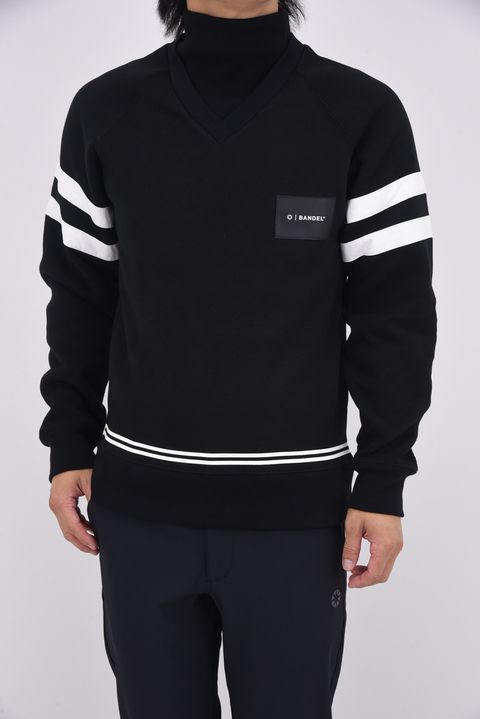 【25AW】 LAYERED HIGH NECK KNIT / フェイクレイヤード ハイネックニット (ブラック)