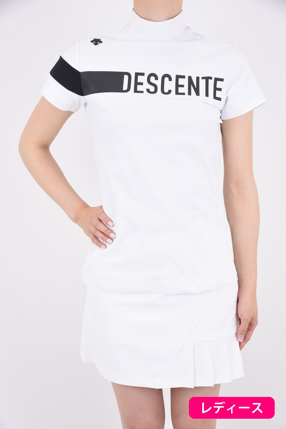 DESCENTE GOLF - 【レディース】 リサイクルソロテックス 鹿の子 モックネックシャツ (ホワイト) | GOSSIP GOLF