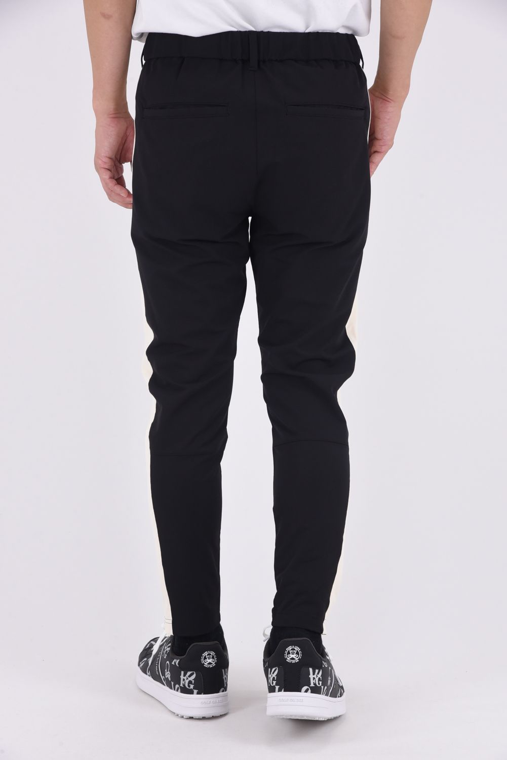【25AW】 ACANTHUS * MUTA MARINE SWEET LOGO SIDELINE PANTS / サイドライン ハートロゴ ロングパンツ (ブラック/ホワイト)