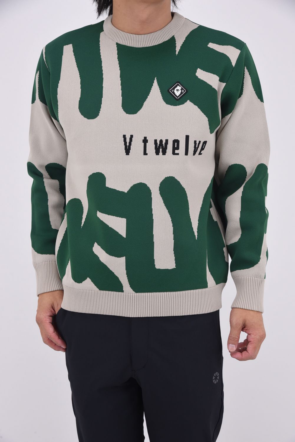 【25AW】 GRAFT KNIT / グラフィティロゴ クルーネックニット (ベージュ)