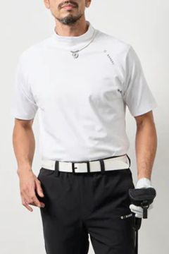 【26SS】 HEAT PUNCHING MOCK NECK / バックロゴ パンチング モックネックTシャツ (ホワイト)