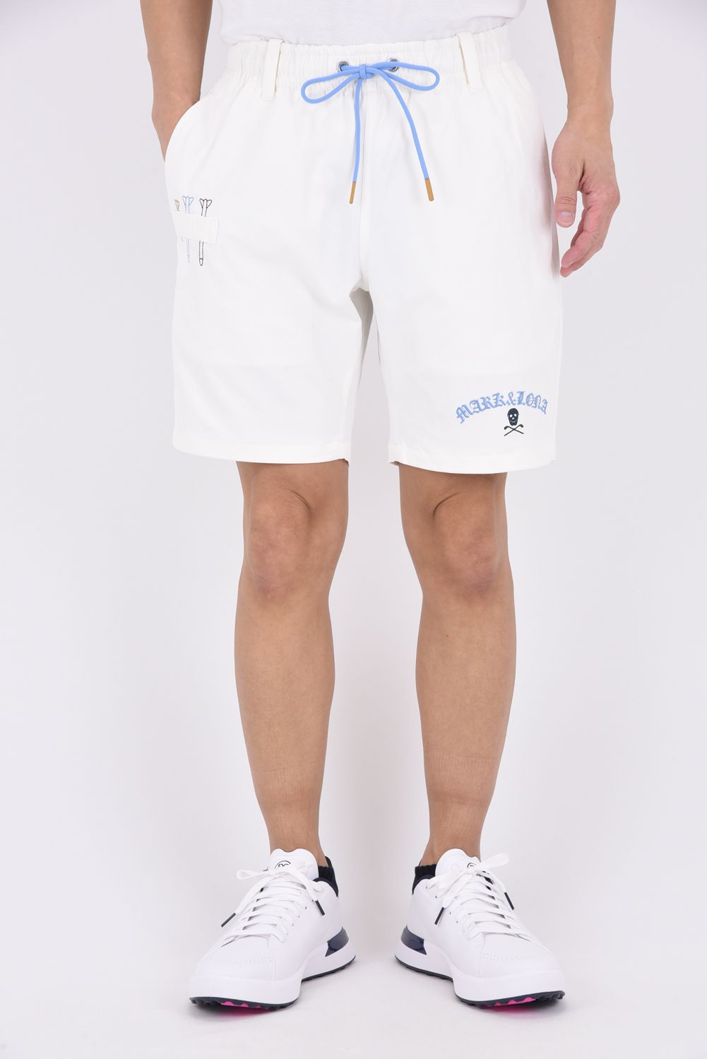 【26SS】 SOVEREIGN UTILITY TWILL SHORTS / ポリエステルツイル ブラックレターフォントロゴ ショートパンツ (ホワイト)