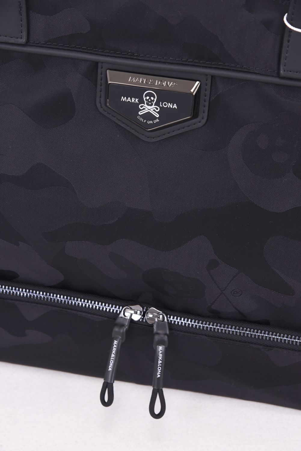 PREMIUM GAUGE BOSTON BAG / コーデュラナイロン レザーパイピング オリジナルカモジャカード ボストンバッグ (ブラック)