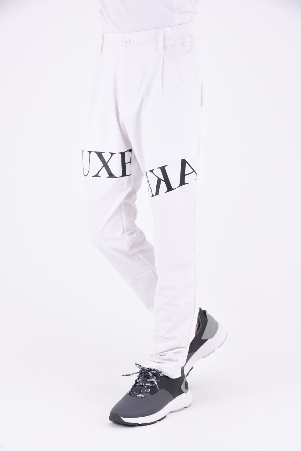 SOFT SHELL BRUSHED PANTS / 裏起毛 ロゴ ソフトパンツ (ホワイト)