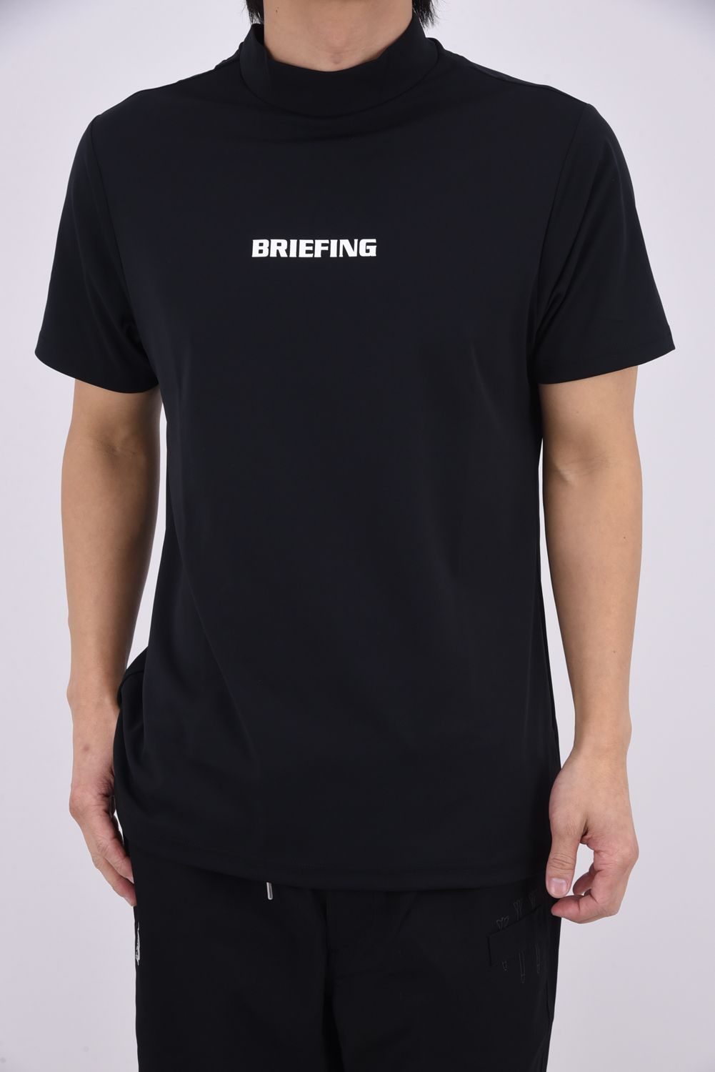 【26SS】 MEN'S TOUR HIGHNECK / ベーシック ブランドロゴ モックネックTシャツ (ブラック)