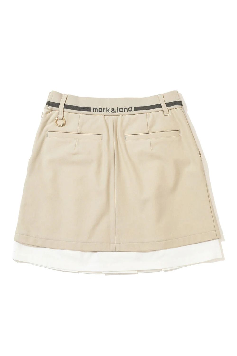 【2025AW】【レディース】 CORNEL LAYERD PLEATED SKIRT / ブランドロゴジャカードリブ レイヤードプリーツスカート (オフホワイト)