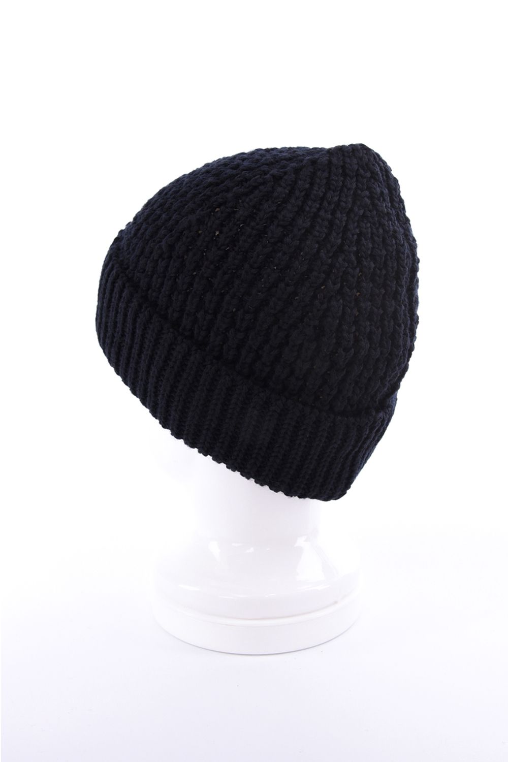 【26AW】 MEN’S WR WOOL KNIT BEANIE / ブランドロゴパッチ リブ編みニットビーニー (ブラック)