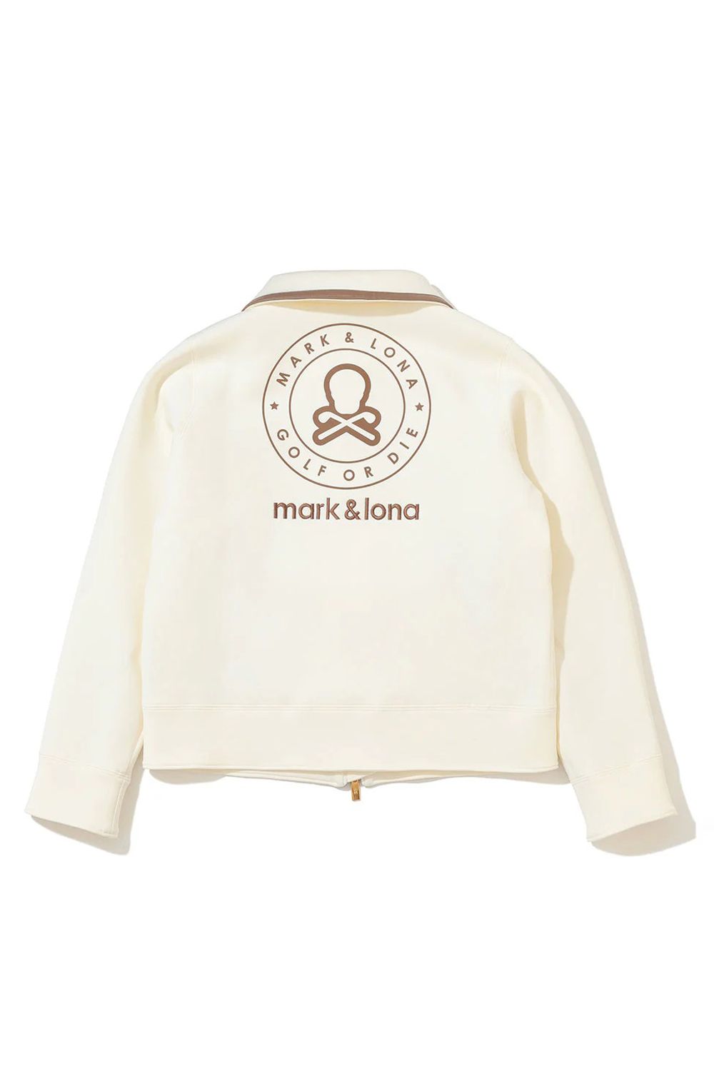 【2025AW】【レディース】 VERA SCUBA KNIT BLOUSON / ダンボールニット レザーパイピング ジップアップブルゾン (オフホワイト)