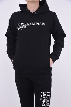 EMBROIDERY HOODY /  ブランドロゴ 刺繍 プルオーバー ブラック