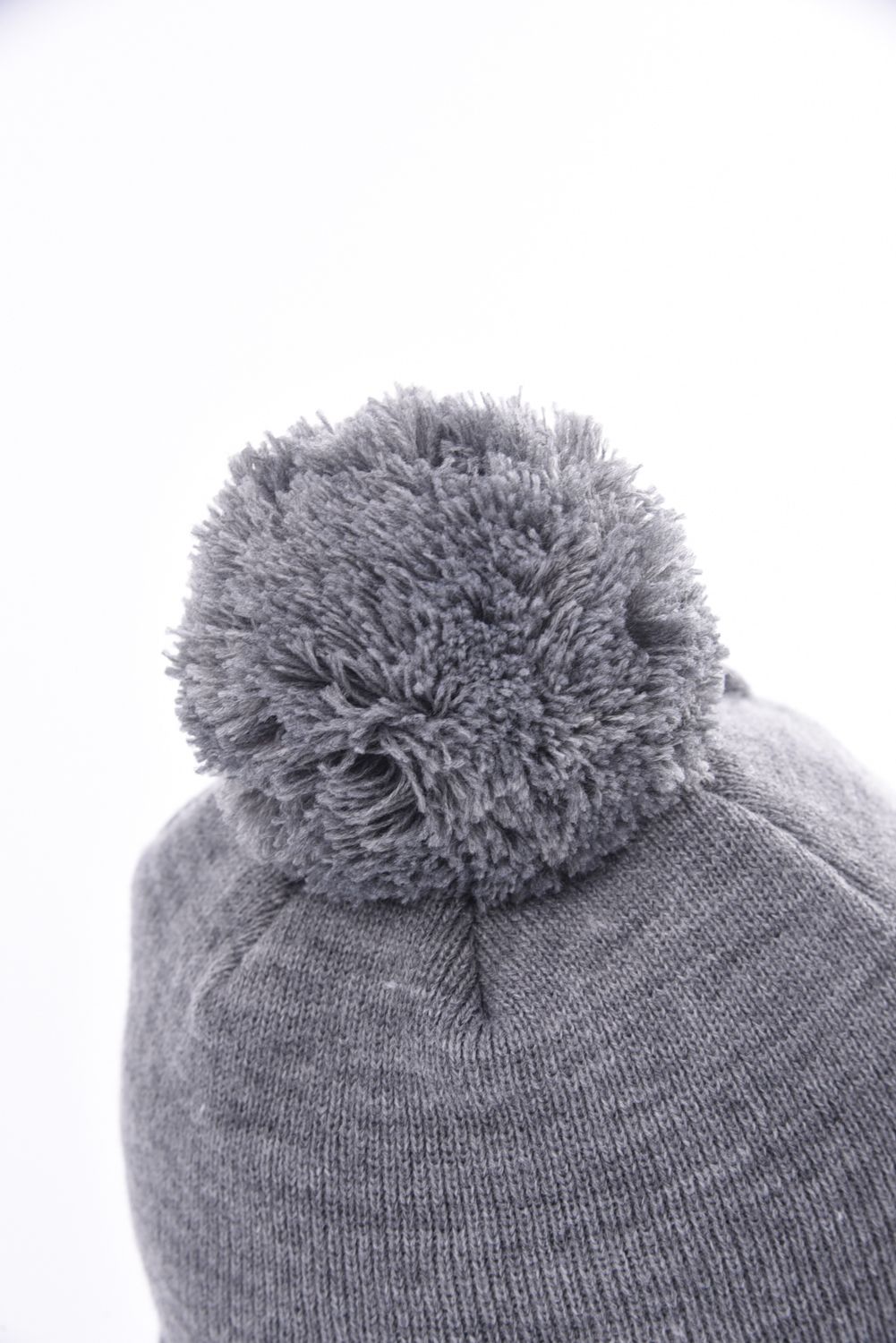 POM POM BEANIE FLEX / 113Gロゴ刺繍 ニットビーニー (グレー)