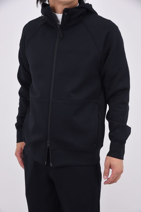 【25AW】MEN'S 3D LOGO PARKA / 3Dロゴ ストレッチジャージパーカー (ブラック)