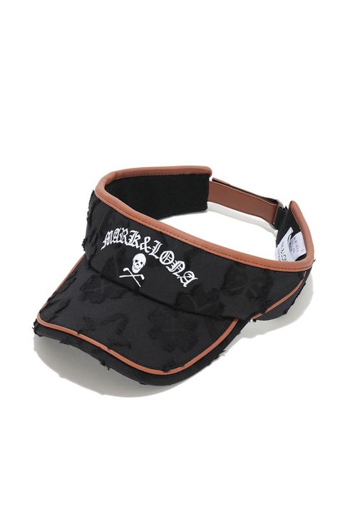 【26SS】 IMPERIAL CUT JACQUARD VISOR / 3Dモノグラム生地 レザーパイピング サンバイザー (ブラック)