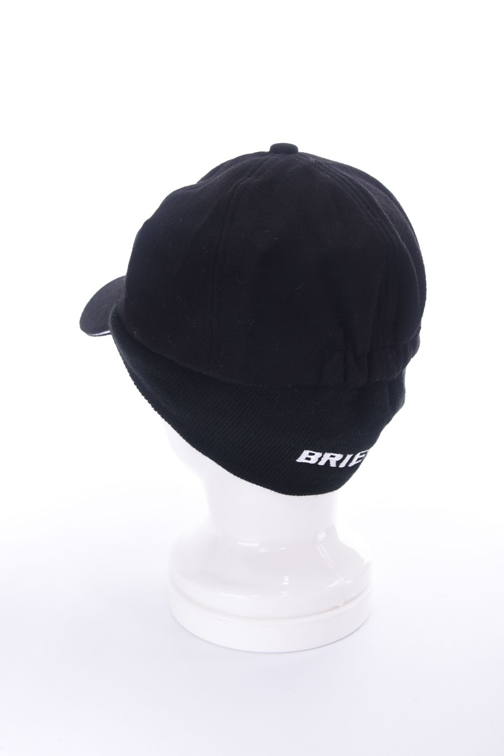 MEN'S WOOL WARM CAP / ウール混 ブランドロゴ ウォームキャップ (ブラック)