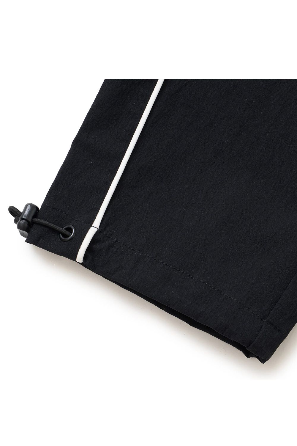【26AW】【レディース】 OH PIPE PANTS / ホワイトパイピング ナイロンロングパンツ (ブラック)