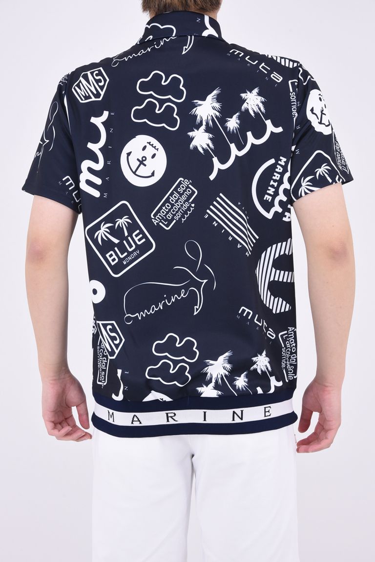 muta - HEM RIB RANDOM LOGO POLO / ヘムリブ ランダムロゴ ポロシャツ 