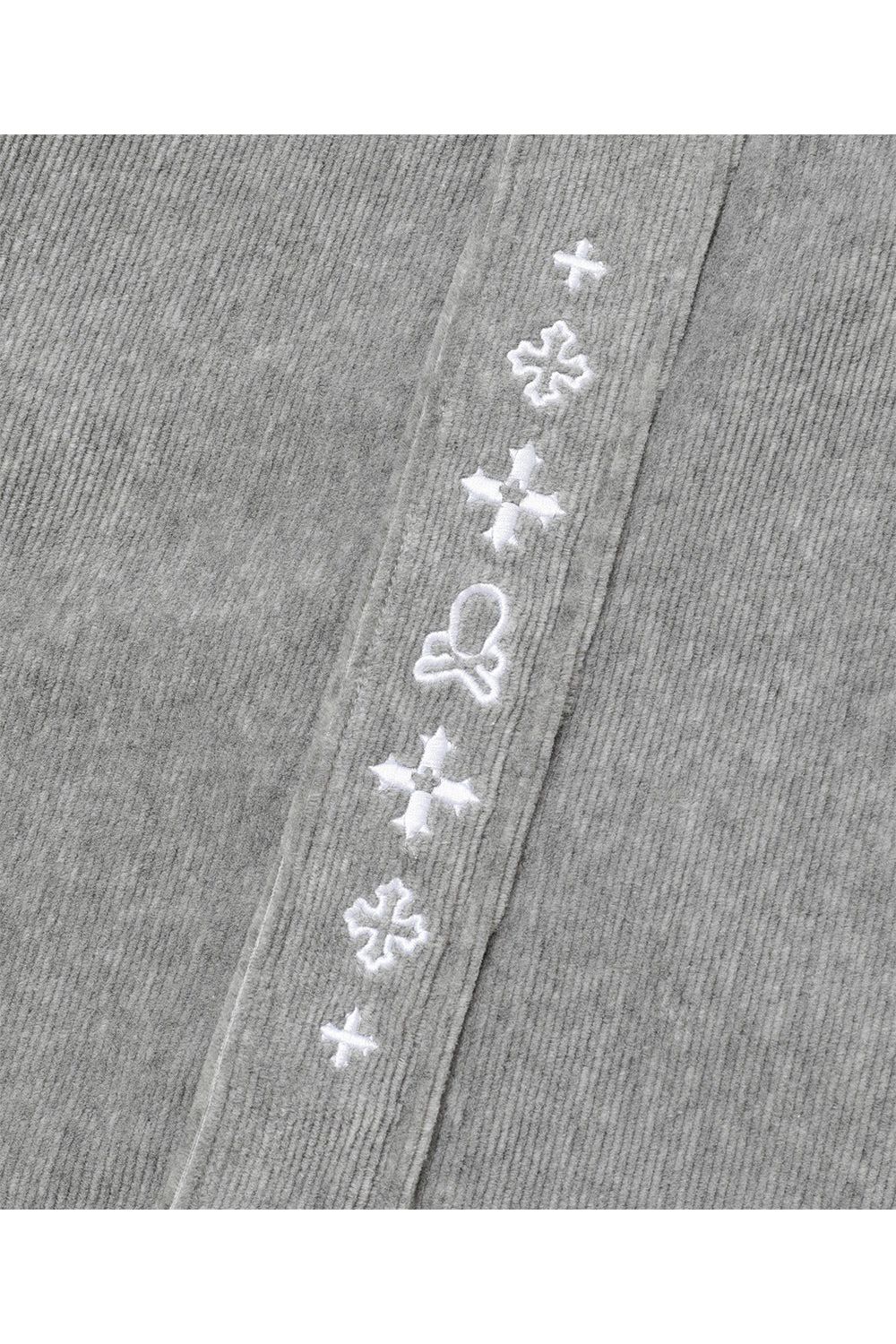 【2025AW】 SVASTIKA TRACK JACKET / コーデュロイジャージー クロスモチーフ刺繍 トラックジャケット (グレー)
