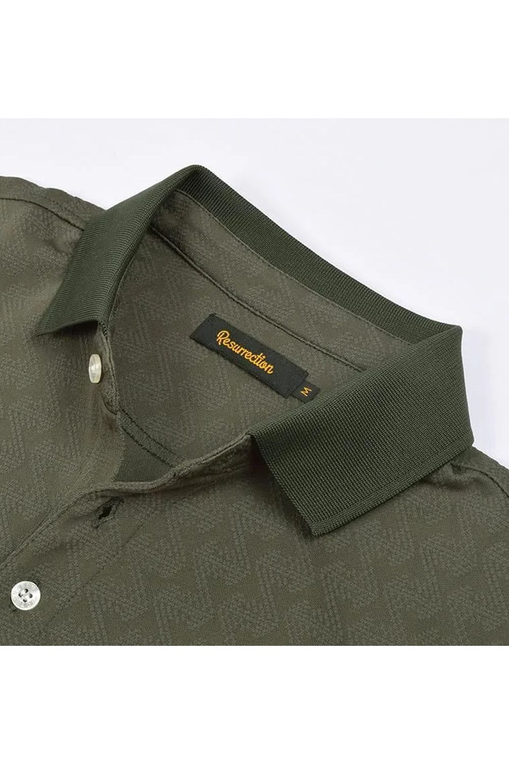 【26AW】 MENS GM JACQUARD POLO / オリジナルテキスタイルジャガード ポロシャツ (カーキ)*
