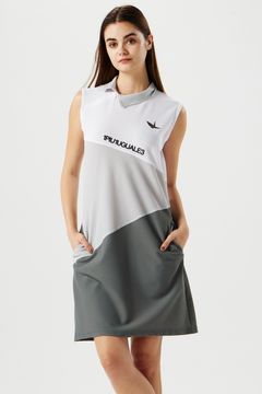 【MID SUMMER COLLECTION】 【レディース】 NS POLO ONE PIECE / ブランドロゴ メッシュ ノースリーブ ワンピース (ホワイト)