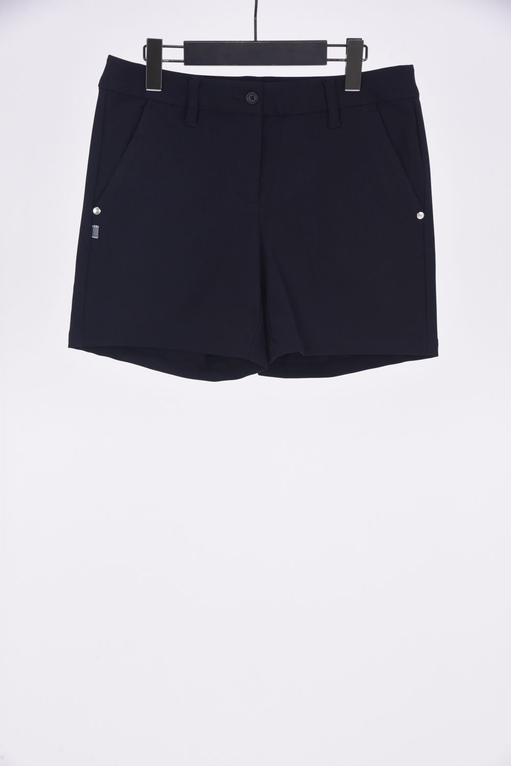 【レディース】WOMENS BASIC SHORT PANTS / ロゴ ストレッチジャージ ショートパンツ (ブラック) - XS