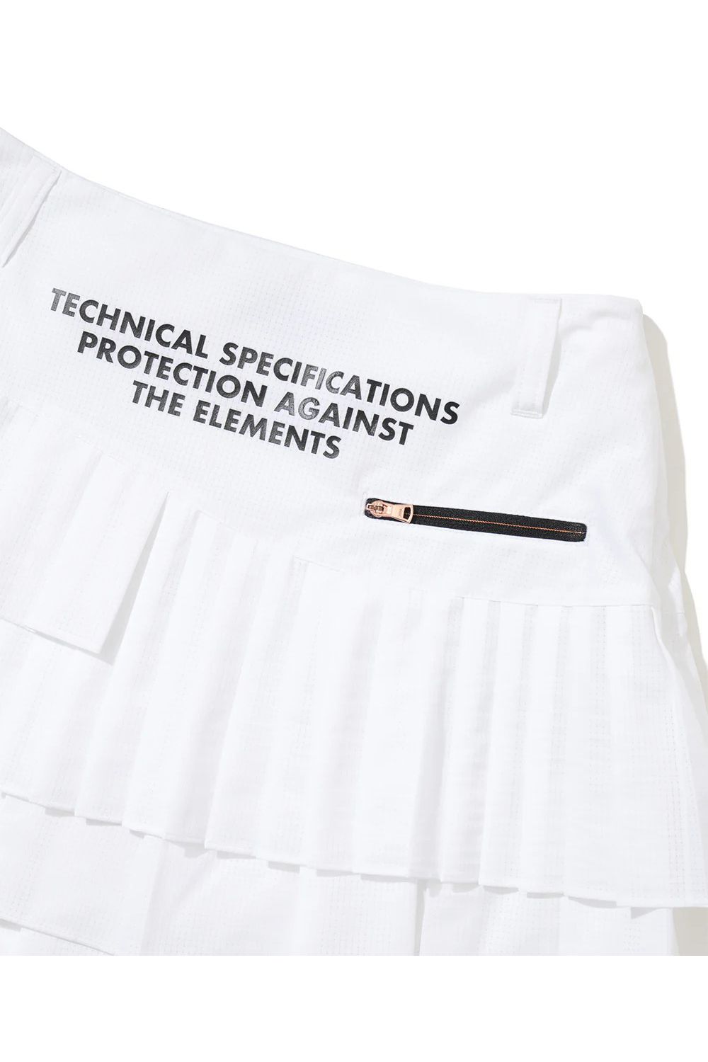 【26SS】【CODE COLLECTION】【レディース】 APSK /  アシンメトリー ランダムプリーツスカート (インナーパンツ付き) (ホワイト)