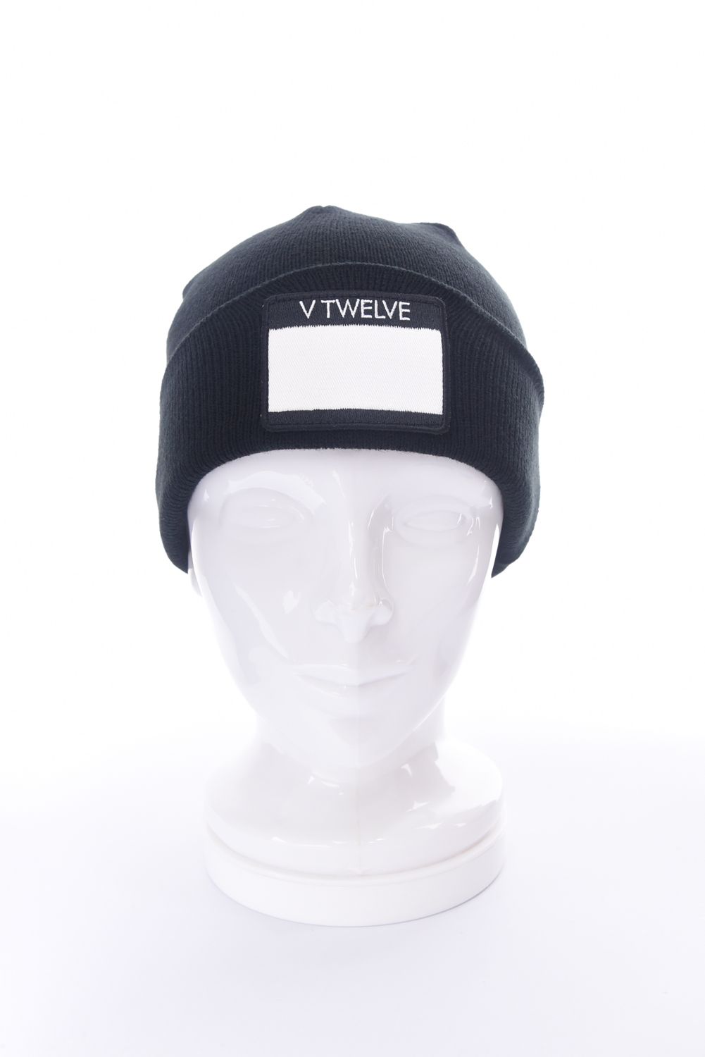 HELLO KNIT CAP / ネームタグワッペン ニットキャップ (ブラック)