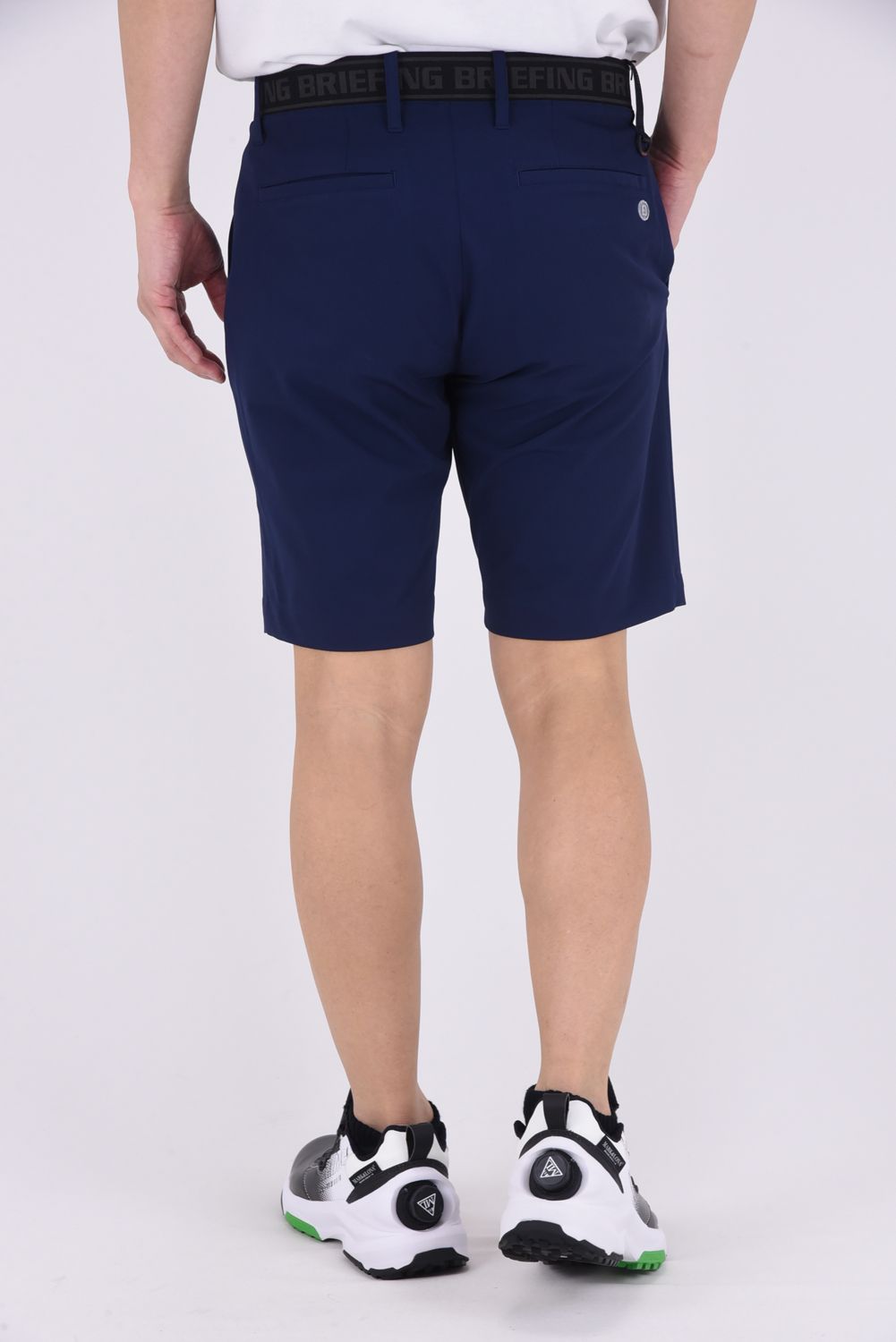 【25SS】 MEN’S LOGO ELASTIC SUMMER SHORT PANTS / ロゴ ゴムベルト ショート パンツ (ネイビー)