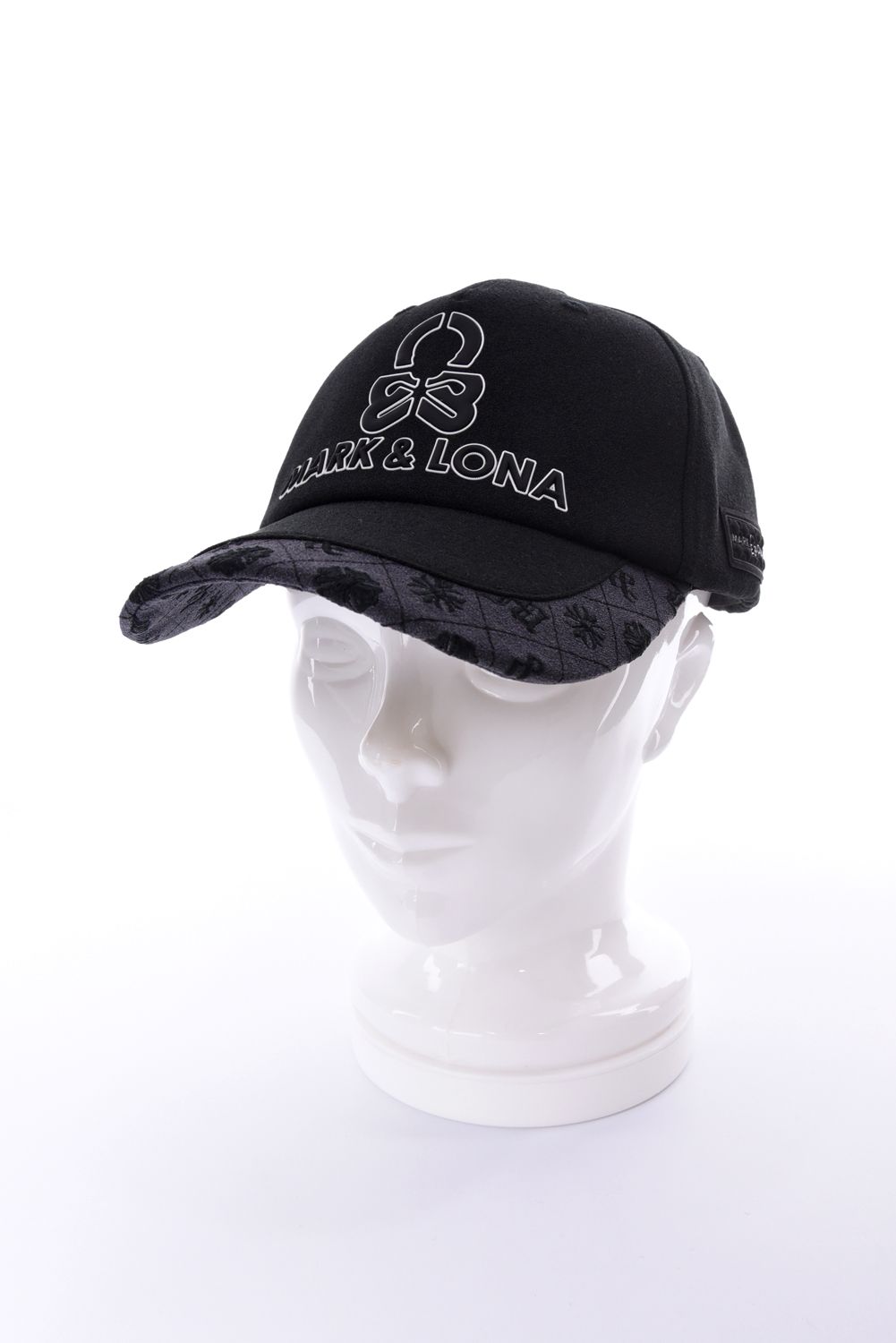 【26AW】 OBLIVION JACQUARD CAP / 3Dブランドロゴ モノグラムパターン刺繍 ベースボールキャップ (ブラック)