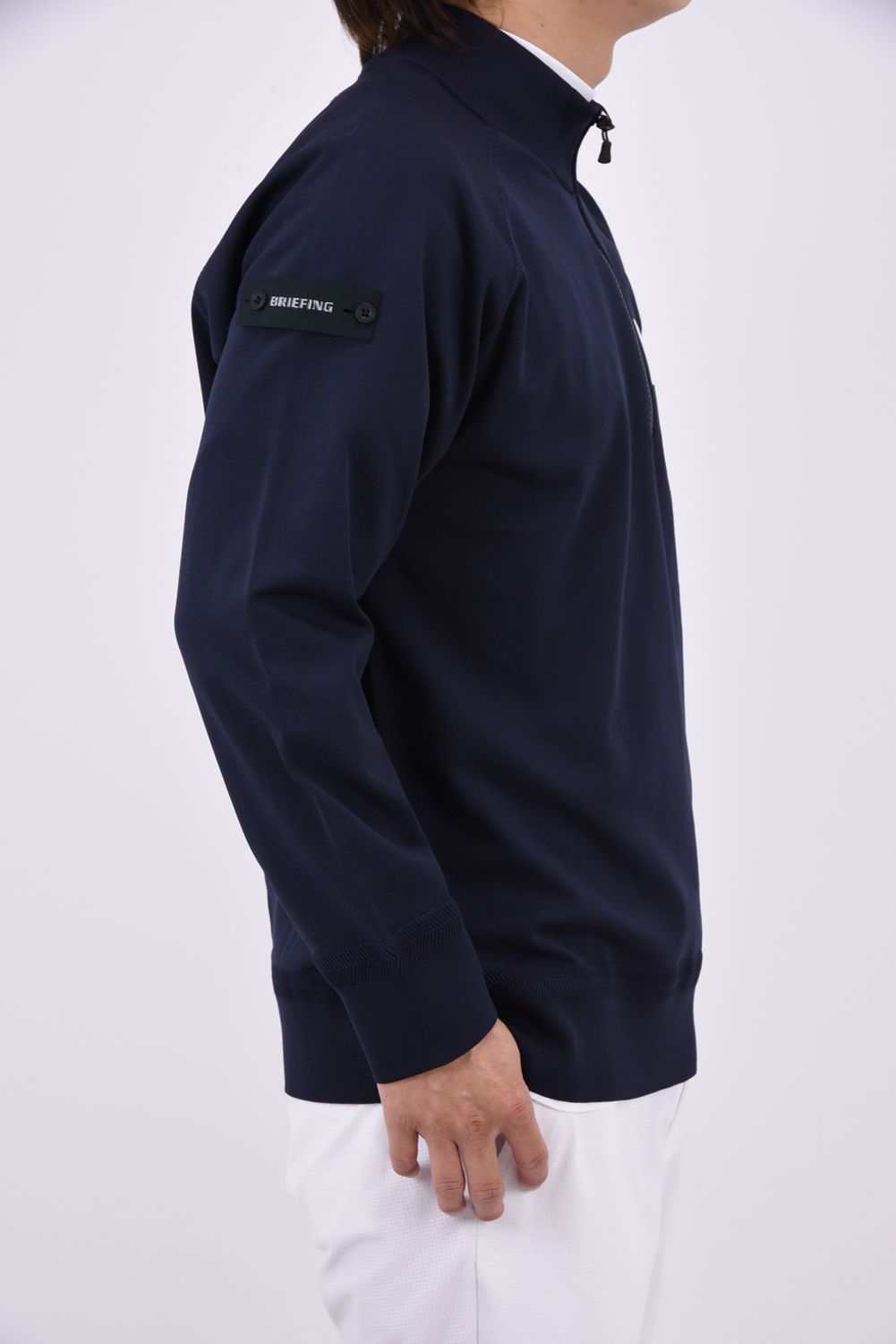 【26AW】 MEN’S PLANE KNIT HALFZIP / BGロゴ ハーフジップニット (ネイビー)