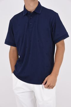 MENS ALLOVER EBM POLO RF / リラックスフィット ポロシャツ (ネイビー)